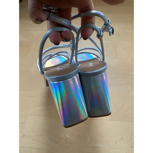 ABOUND Bnwot "Tiffanee" Block Heel Strappy Metallic Heels Women New - Picture 8 of 8